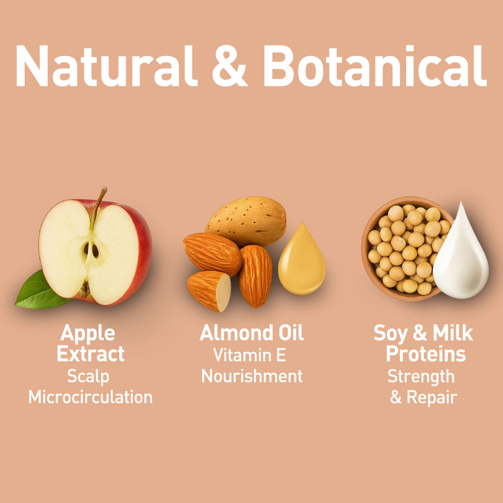 Illustration of natural and botanical ingredients with labels on a beige background